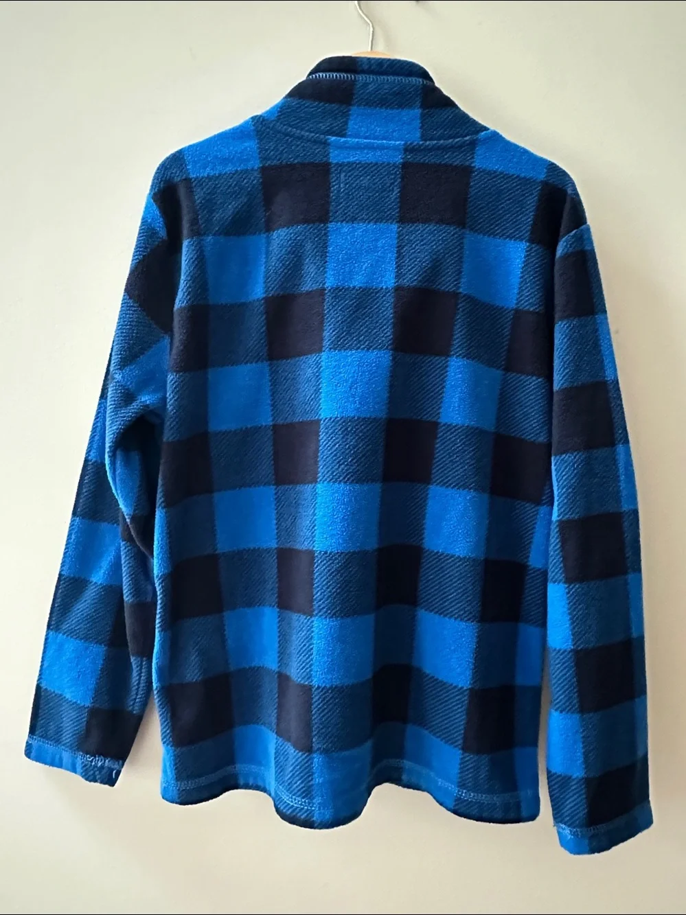 The Children's Place Blue Buffalo Plaid Half-Zip Fleece Pullover Boys Size 7/8